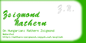 zsigmond mathern business card